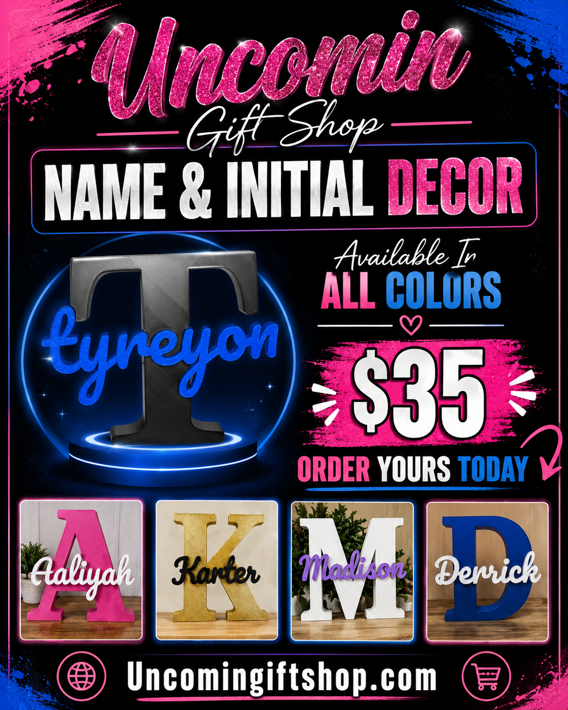 Initial & Name Room Decor Sign
